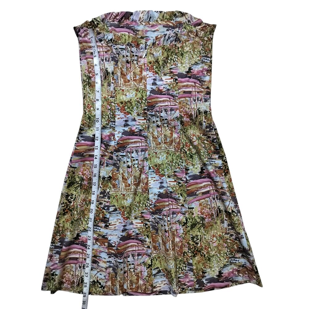 Vintage Robin Jordan fit&flare sailboat garden green print strapless dress sz 6 - Picture 5 of 8
